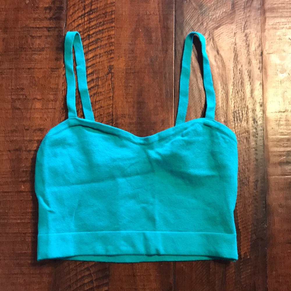AMERICAN APPAREL Blue Knit Crop Top